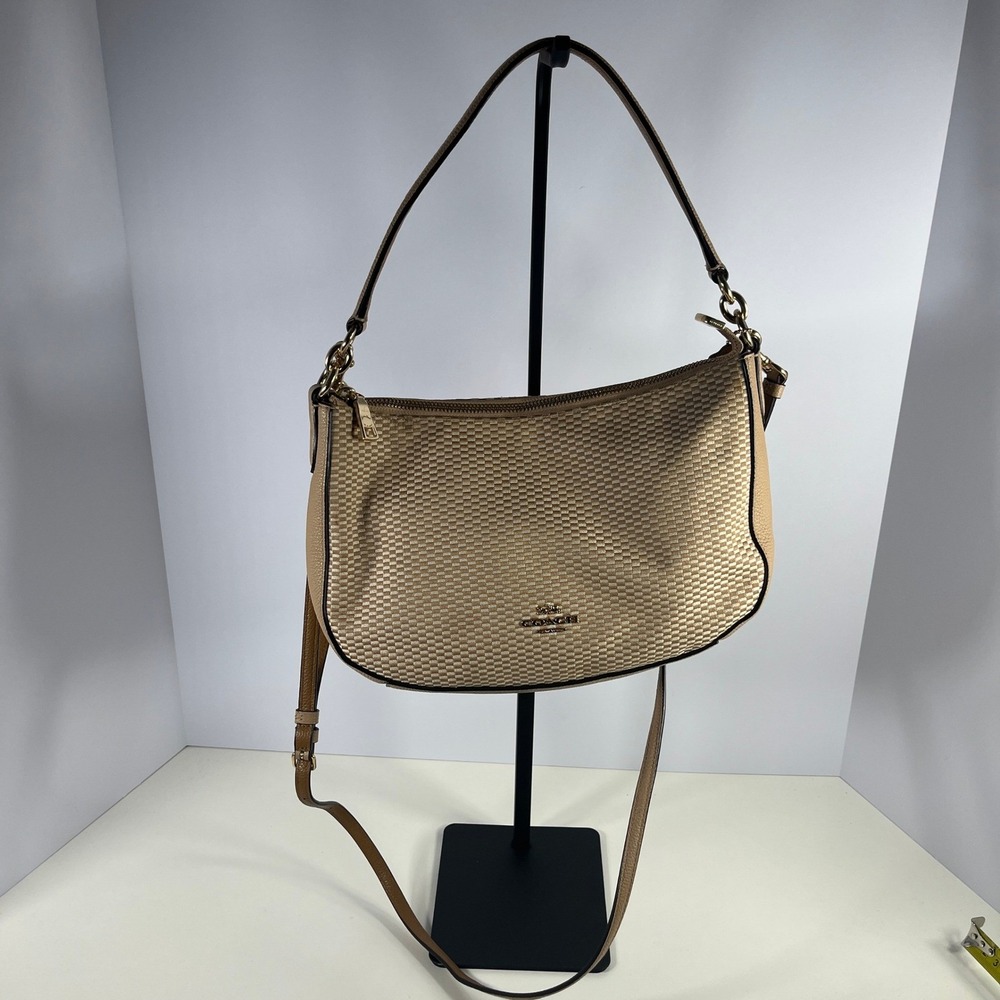 Coach Legacy Jacquard Sutton Crossbody Purse Tan‎